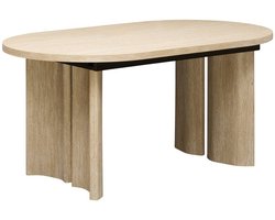 Table à manger extensible Tino ovale 6 à 8 places beige