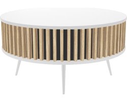 Table Ronda 90 White slatted Oak