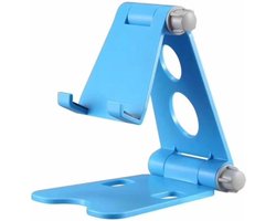 Tablet Houder Opvouwbaar/Inklapbaar - Telefoon, Samsung Galaxy Tab & iPad Standaard voor Bureau of Tafel - Blauw