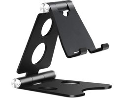 Tablet Houder Opvouwbaar/Inklapbaar - Telefoon, Samsung Galaxy Tab & iPad Standaard voor Bureau of Tafel - Zwart