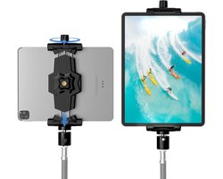 Tablet Houder - Telefoon Klem - Video Opnames - 360 Graden Draaibaar - Tot 13 Inch - Zwart