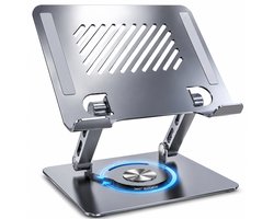 Tablet Standaard - Telefoonhouder Bureau - 360° Draaibaar - Verstelbaar en Opvouwbaar - Voor 4-14 Inch - Antislip - Dubbel Scharnier - Voor Smartphone en Tablet - Grijs