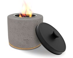 Tabletop Fire Pit, Bio Ethanol Tafelhaard - Ø10cm - Terrashaard - Ronde Mini Sfeerhaard - Geurloos en rookvrij - voor buiten - tuin en terras verlichting