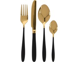 Tableware Collection Bestekset 16 delig - Zwart met goud