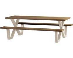 TABLO TUIN PICKNICKTAFEL AYOUS ZAND X-POOT METAAL [fsc]