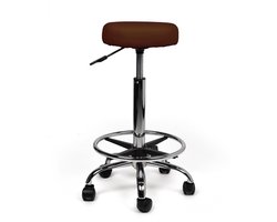 Tabouret Bruin - Hoog, Met voetring