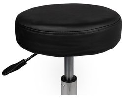Tabouret Zwart – Ergonomische, Verstelbare Kruk met Wielen – Comfortabele Werkstoel voor Salon, Kapper, Pedicure, Tattoo, Nagelstudio, Schoonheidsspecialist & Thuisgebruik - Zithoogte 40-56cm - met Voetsteun