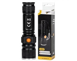 tactical led zaklamp 180 lumen - oplaadbare looplamp - werklamp - zaklamp - kmr