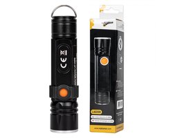 tactical led zaklamp 300 lumen - oplaadbare looplamp - werklamp - zaklamp - kmr