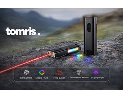 Tactical Mini Zaklamp – Laserpointer - UV Lamp - Rood Licht – 9 Modi – USB-C Oplaadbaar – Magnetisch – 800mAh – Waterdicht – EDC Multitool