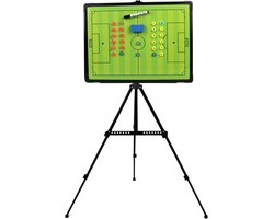 Tactiekbord voetbal - Tactiekborden - Coachbord - Coachboard - Coaching en training - Inclusief stift, magneten, wisser en draagtas - Veldmateriaal - Staand en liggend - 46 x 61.5 cm (lxb) - Zwart, groen, rood, geel en blauw