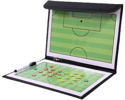 Tactisch trainingsbord voor voetbal - Magnetisch tactisch strategiebord voor voetbal - Opvouwbaar tactisch strategieboekje voor voetbal - Inclusief pen en schaakstukken - Draagbaar strategiebord voor voetbal - Geschikt voor trainingen en wedstrijden