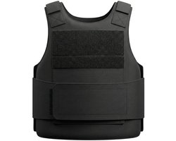 Tactisch vest - Veiligheidsvest - Beschermend vest - Klittenbandsluiting - Verstelbaar vest - Outdooruitrusting - Trainingsbescherming - Militair - Eén maat - Zwart