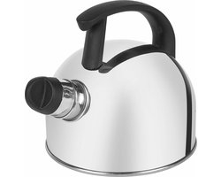 Tadar Kacper fluitketel voor op de camping gepolijst RVS zilver 1.5 Liter - geschikt voor alle warmtebronnen - perfect voor in de caravan op camper - reis fluitketel - makkelijk op te bergen