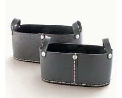 Tade Set van 2 rubberen manden - balkonmanden