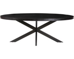 Tafel 'Alexa' 200 cm Ovaal Mango Hout Zwart