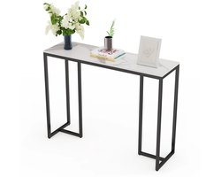 Tafel - Consoletafel - Haltafel - Marmer Look - Luxe Bijzettafel - voor Woonkamer - Hal - Slaapkamer - 100x30x78.5cm - Koud Jadeiet Zwart