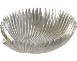 Tafel decoratie schaal zilver kunststof blad 31 cm - Woondecoratie/tafeldecoratie schalen