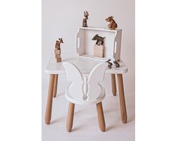 Tafel en twee stoelen - Vlinder - Wit