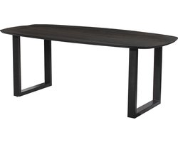 Tafel 'Isabella' 200 cm U-Poot Ovaal Mango Hout Zwart