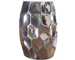 tafel JADA 30x47x30cm aluminium zilveren tafel oosterse rond | Kleine Hammerschlag Abstellisch | Designtafel design metaal modern | Smalle kleine tafel