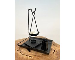 Tafel / kastsetting 'Charcoal' | 16,5 x 23 x 30 cm | Woondecoratie set | Een prachtige toevoeging aan ieder interieur | Perfecte sfeermaker