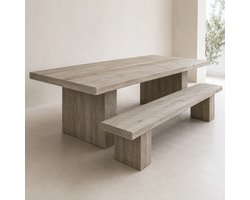 Tafel kolompoot met bijpassend bankje