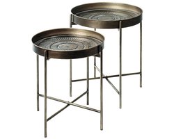 Tafel – Koperkleurig buisstaal met metalen planken – Warm design – Duurzaam en stijlvol