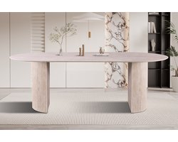 Tafel 'Lagos' 220 cm Ovaal Decor Travertin Beige