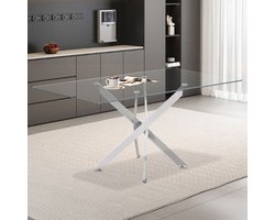 Tafel 'Lasi' 160 cm Glas, Poten Chroom