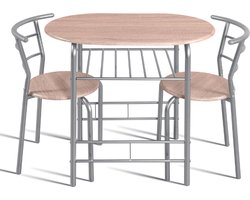 Tafel met 2 stoelen Ada-sonoma eik/grijs metaal