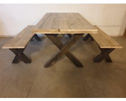 Tafel met Bankjes Steigerhout