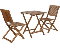 Tafel met twee stoelen Home ESPRIT Bruin 60 x 60 x 74 cm