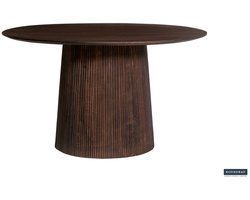 Tafel 'Miguel' 130 cm Rond Mango Hout Donkerbruin