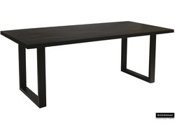 Tafel 'Nicola' 200 cm Rechthoekig Mango Hout Zwart