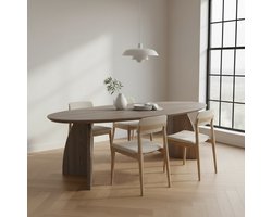 Tafel Ovaal Eikenhout - Driehoek Poot