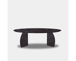 Tafel Ovaal Eikenhout - Set Driehoek - Dark Grey