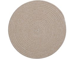 Tafel placemat/onderlegger - rond - taupe - katoen - 38 cm - Ontbijt/lunch/diner placemats