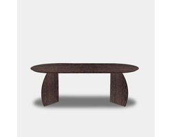 Tafel Plat Ovaal Eikenhout - Set Driehoek - Dear Brown