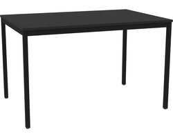 Tafel - Povag - 75x120x80 - Zwart onderstel - Zwart blad - Kantinetafel, kantoortafel of universele tafel - KTP.102.01