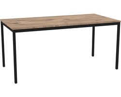 Tafel - Povag - 75x160x80 - Zwart onderstel - Atlantisch dennen blad - Kantinetafel, kantoortafel of universele tafel - KTP.104.01