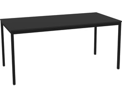 Tafel - Povag - 75x180x80 - Zwart onderstel - Zwart blad - Kantinetafel, kantoortafel of universele tafel - KTP.105.01