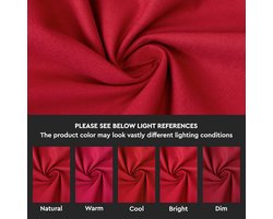 Tafel runner voor eettafel 8 tot 10 personen - Dieprood - Groot 33x304cm - 100% Katoen