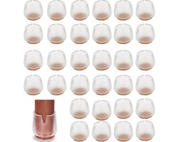 Tafel stoelbeschermers antislip siliconen voetkussens met vilt - meubelbescherming - 32 stuks (17-21 mm)