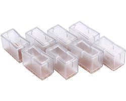 Tafel Stoelpoot Caps Diverse Rechthoek Siliconen Vloerbeschermer Meubels Tafel Voeten Covers - 8 Stuks (transparant)