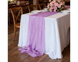 Tafel vlag, heman draperieen schoonheid garens BaLiSha bruiloften verjaardagsfeesten evenement decoratie, eettafel crepe chiffon tafelkleden, 1 stuk tafelkleden, paars,75x300cm