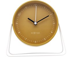 Tafel Wekker 14x13x7cm-Stil-Geel-Metaal-NeXtime Berlin Table
