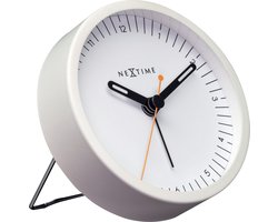 Tafel Wekker 9x9x7.5 cm - Stil - Wit - Metaal - NeXtime Small