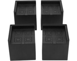 Tafelbankverhoging vierkant voor meubels en kantoor, 4-delig bedblokken van EVA-kunststof, bedliften, bedpoten, hefblokken - tot 2200 lbs - verhoging en extra hoogte met kantoorvoetensteun