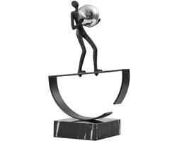 Tafelbeeld Abstract - Kunst sculptuur - Kantoor decoratie - Uniek ontwerp - 30 cm hoog - Grijs